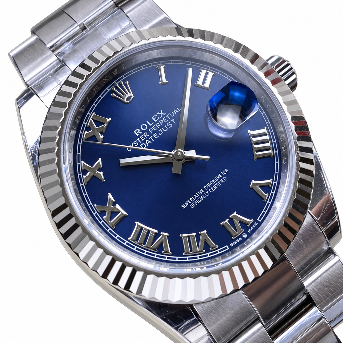 Rolex Datejust 41 Steel Blue Roman Dial Oyster