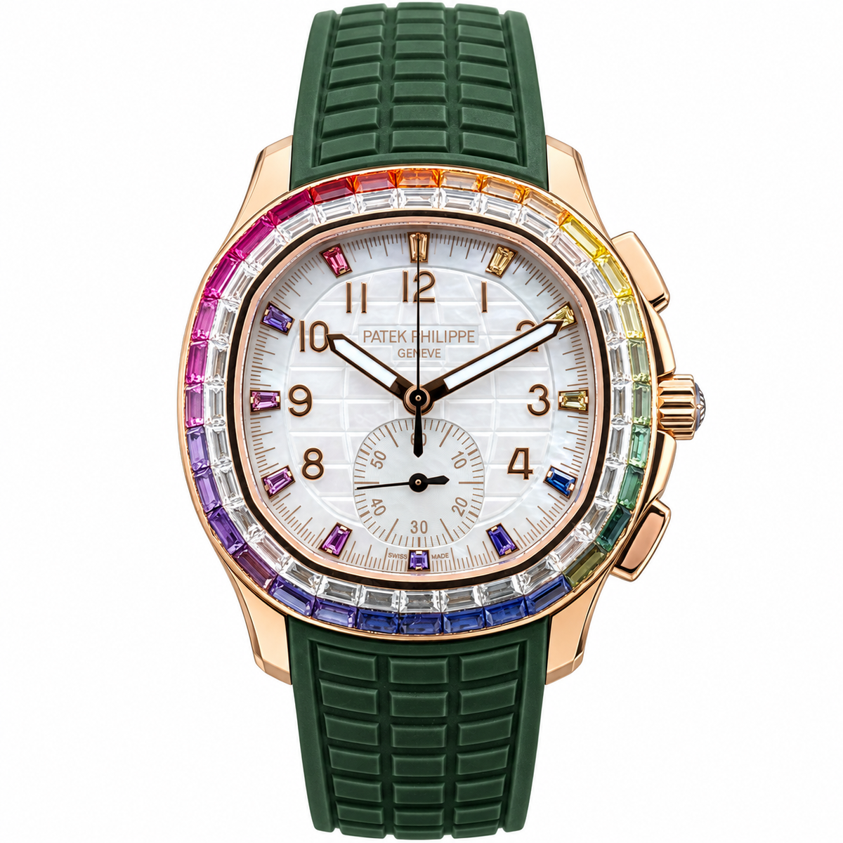 Patek Philippe Rose Gold Aquanaut Chronograph Rainbow Green