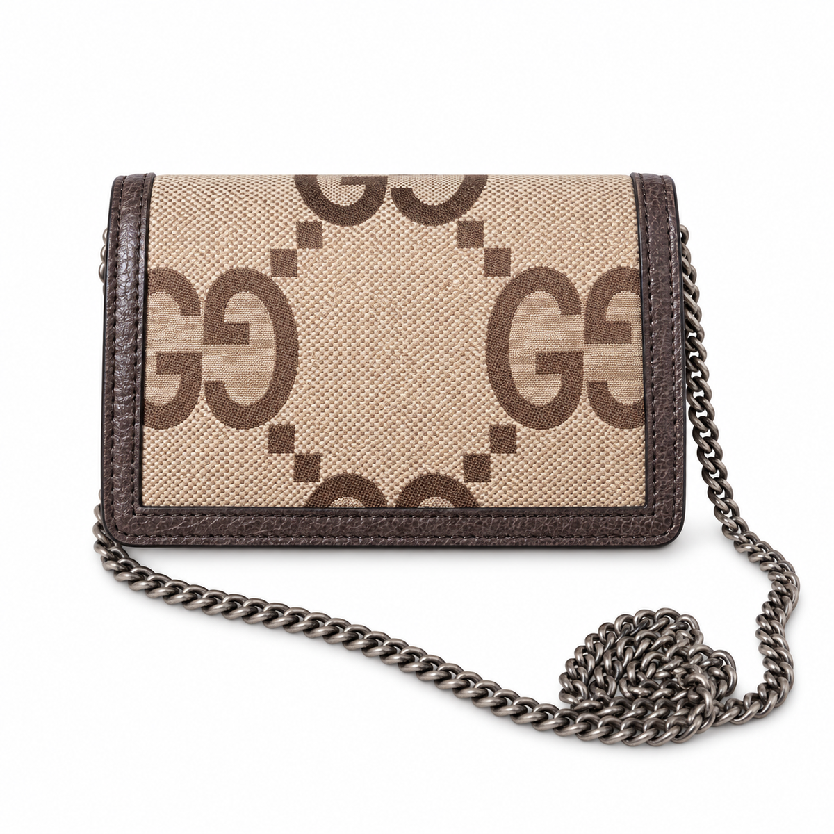 Gucci Dionysus Mini Bag in Jumbo GG Canvas with Dark Brown Leather Trim