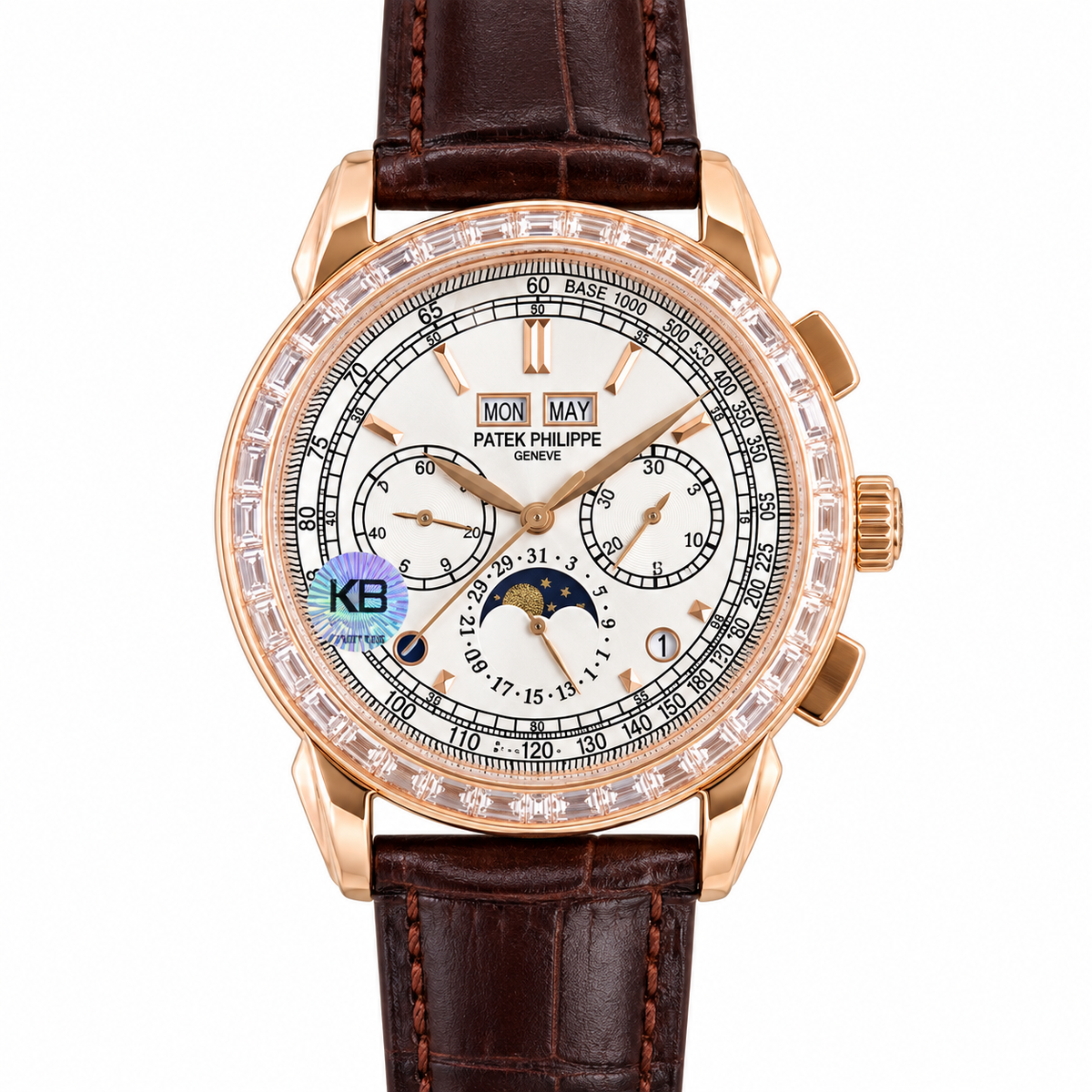 Patek Philippe Grand Complication Perpetual Calendar Chronograph 41mm Rose Gold Diamond Bezel