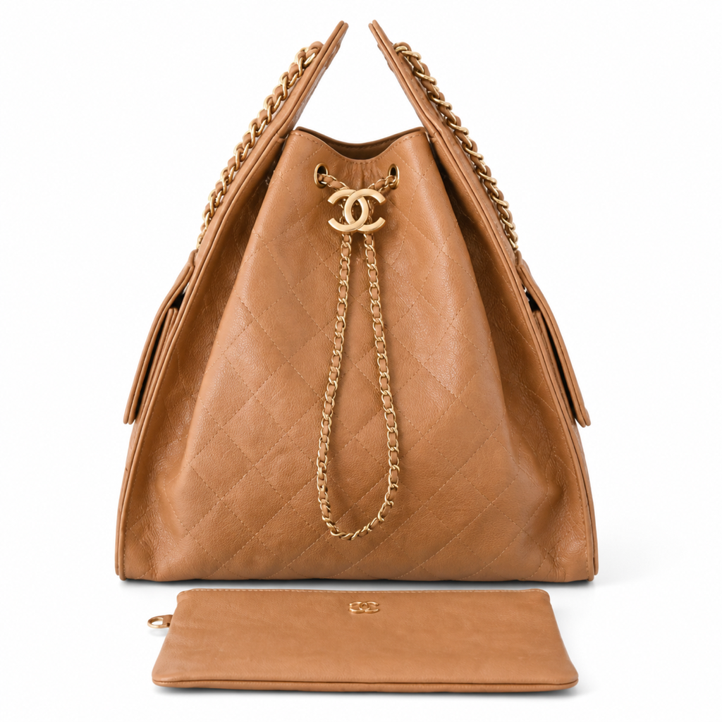 Chanel Quilted Leather Large Travel Shoulder Tote