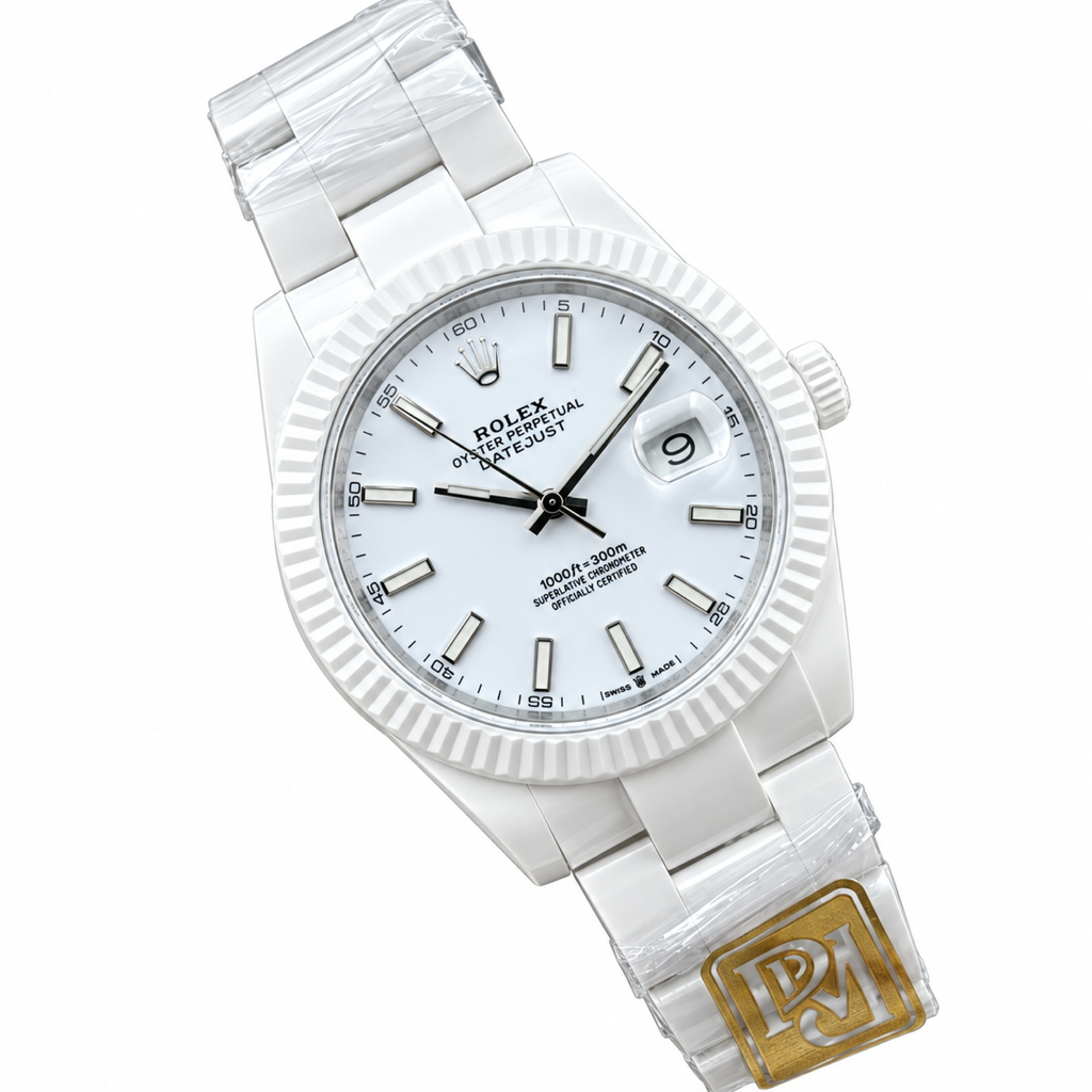 Rolex Datejust 41 White Ceramic White Dial