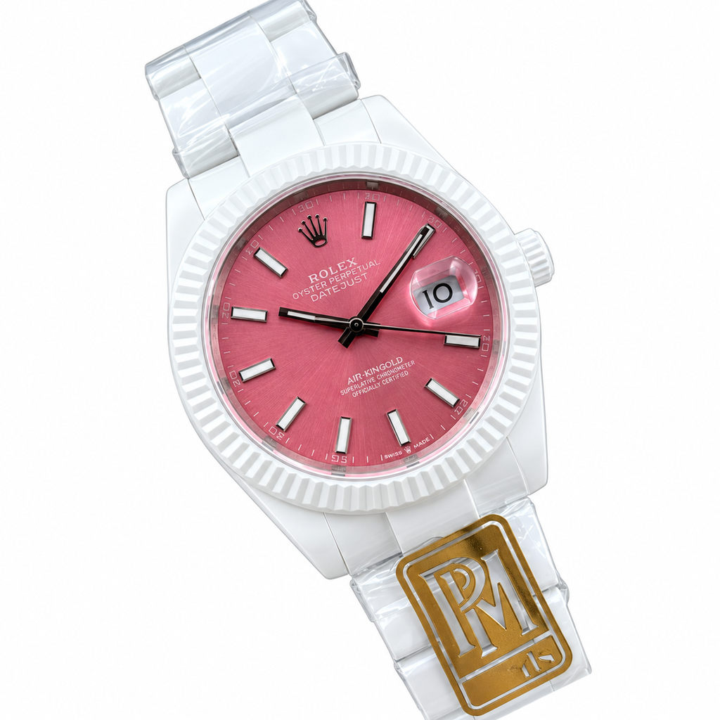 Rolex Datejust 41 White Ceramic Pink Dial