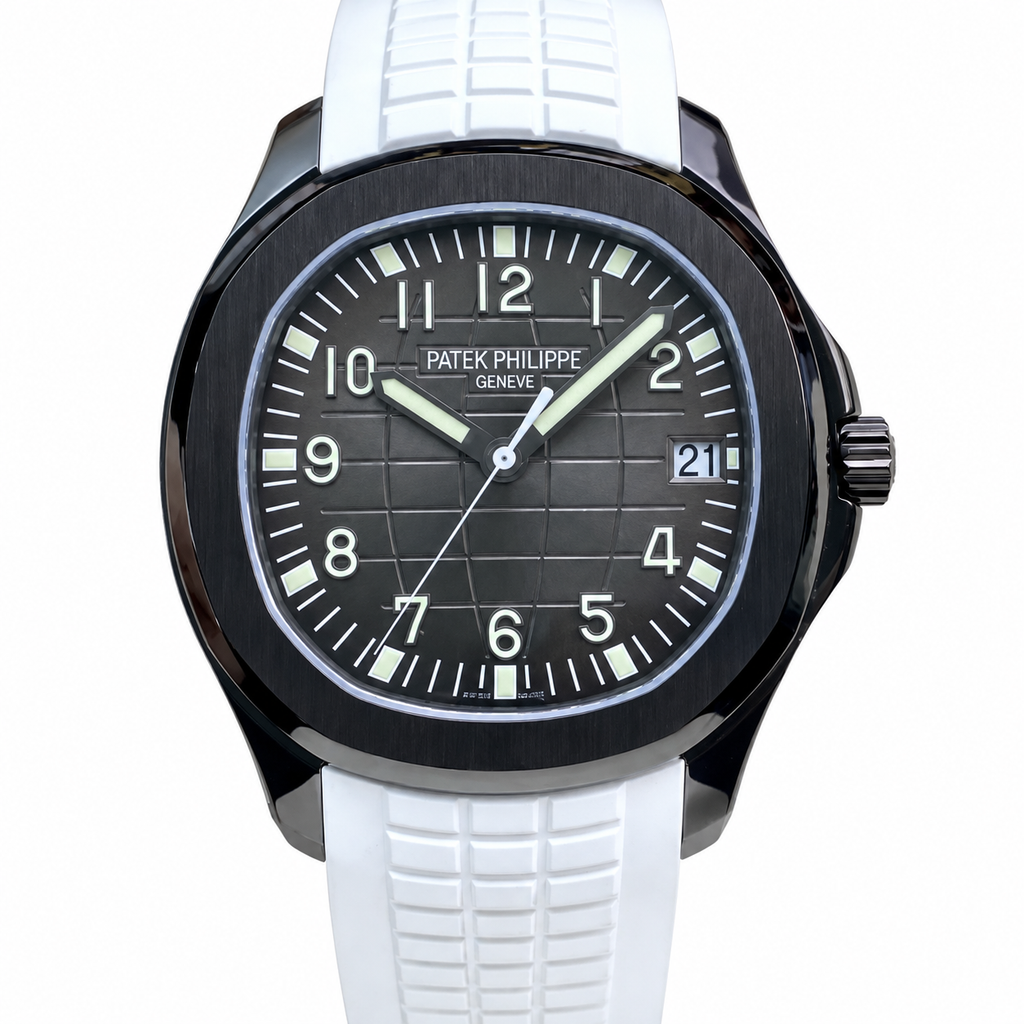 Patek Philippe Aquanaut | DLC Black Case White Strap
