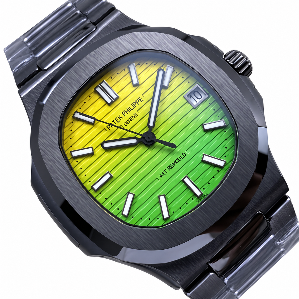 Patek Philippe Black Ceramic Nautilus Yellow Green Gradient AMG