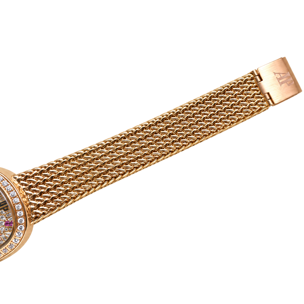 Audemars Piguet Ladies Diamond Ruby Pave Gold Cushion Watch