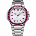 Patek Philippe Nautilus Steel Ruby Baguette Bezel White Dial 35mm