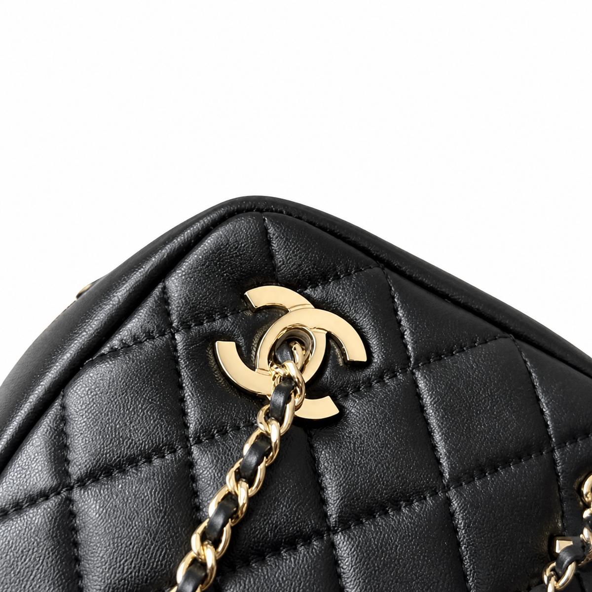Chanel Black Quilted Double-Chain Backpack