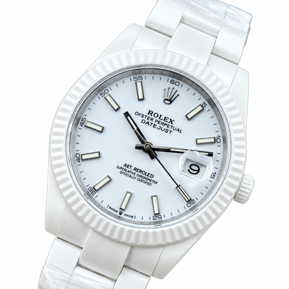 Rolex Datejust 41 White Ceramic White Dial