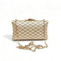 Champagne Beaded Box Clutch 24cm