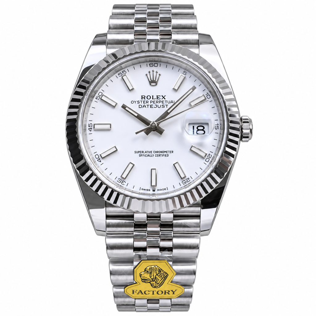 Rolex Datejust 41 Steel White Dial Jubilee