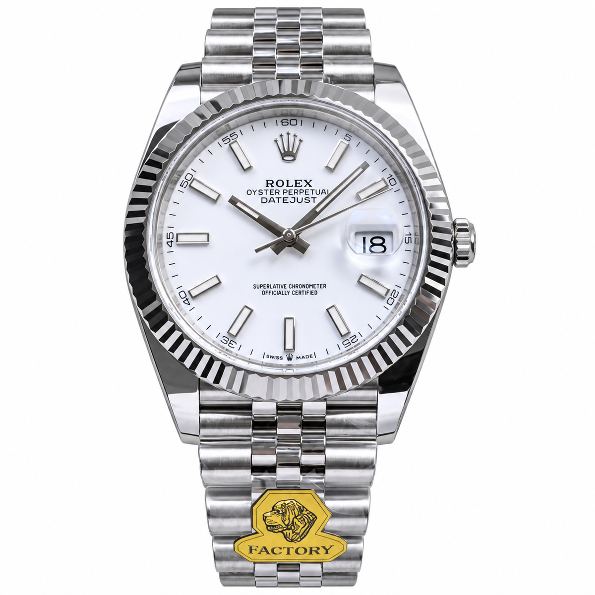 Rolex Datejust 41 Steel White Dial Jubilee