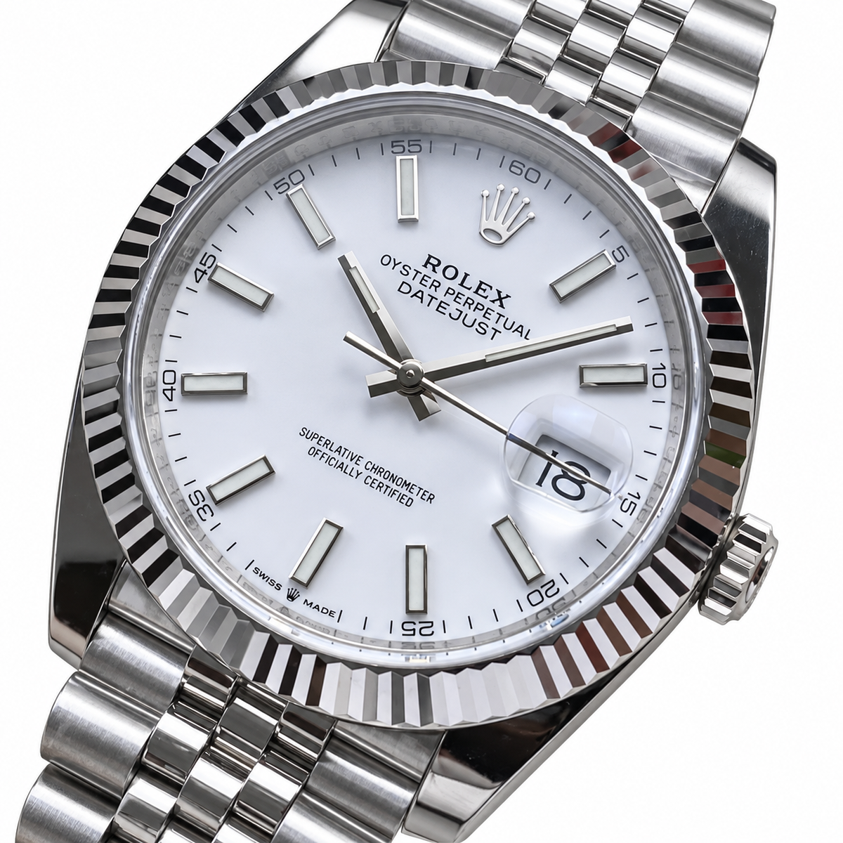 Rolex Datejust 41 Steel White Dial Jubilee